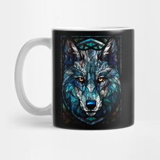 Blue wolf face Mug